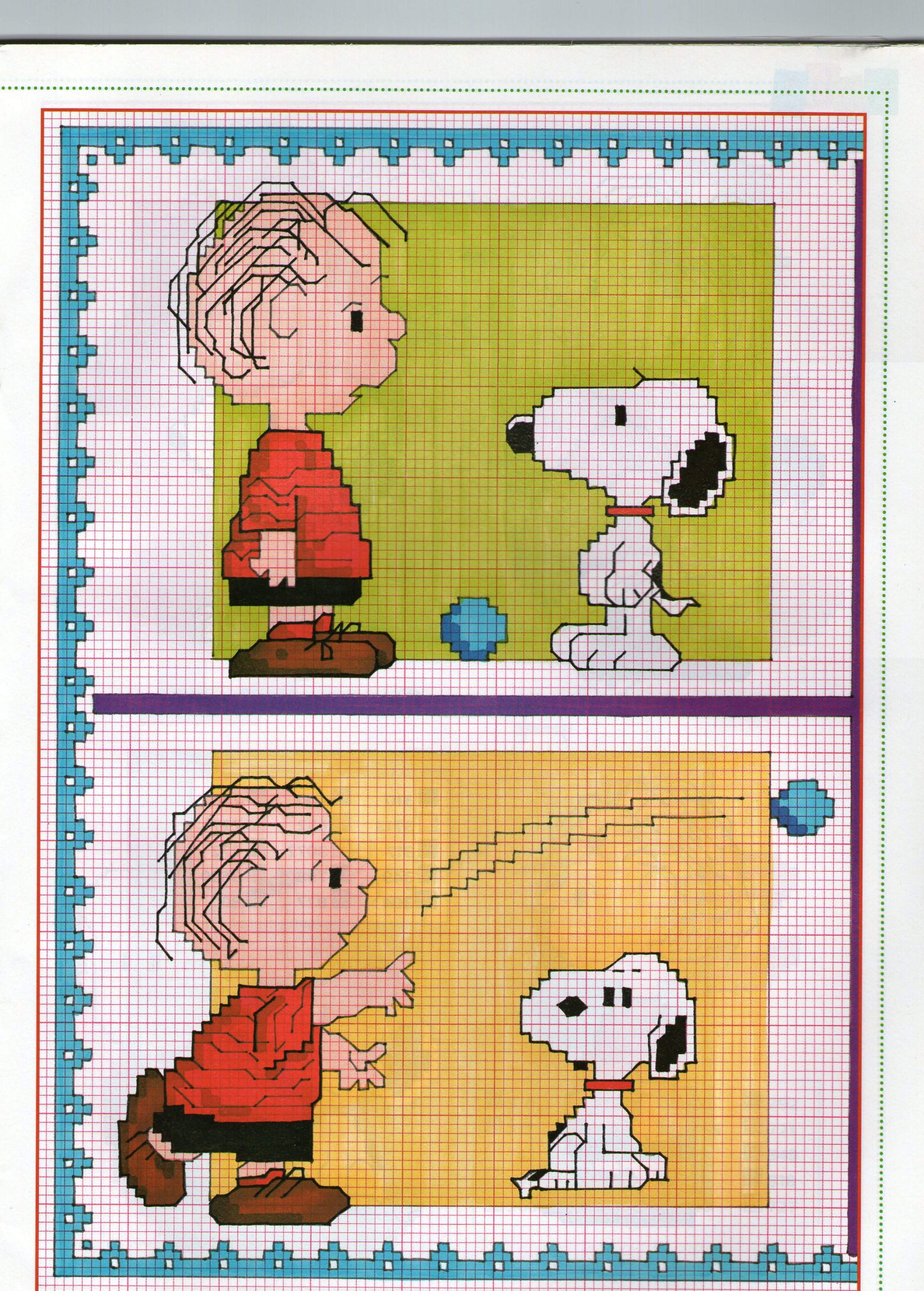 Snoopy e i giochi con la palla schemi punto croce (1)