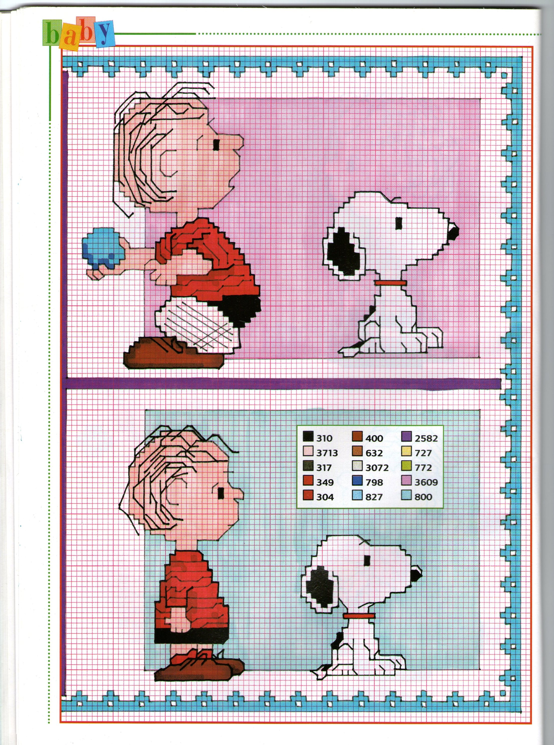 Snoopy e i giochi con la palla schemi punto croce (2)