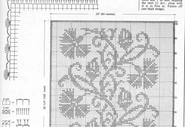 Tendina fiori sparsi schema punto croce