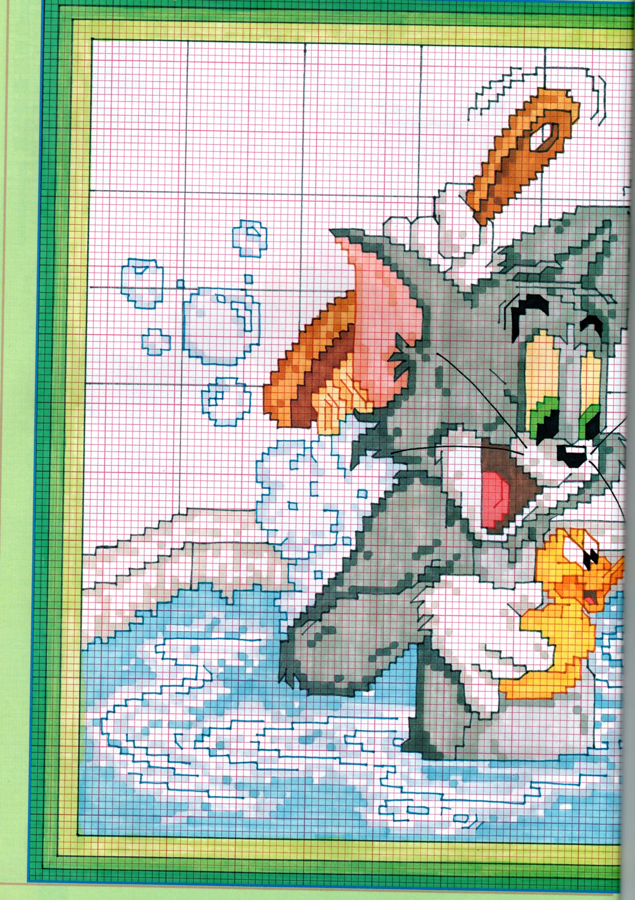 Tom e Jerry nella vasca da bagno punto a croce (1)