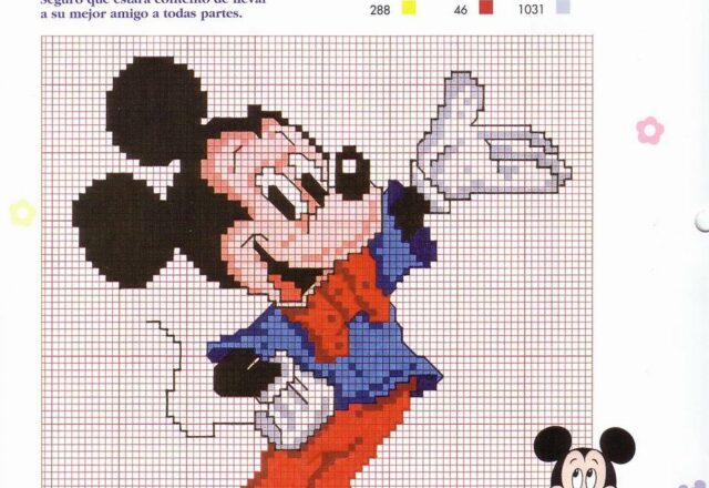 Topolino Disney semplice schema punto croce