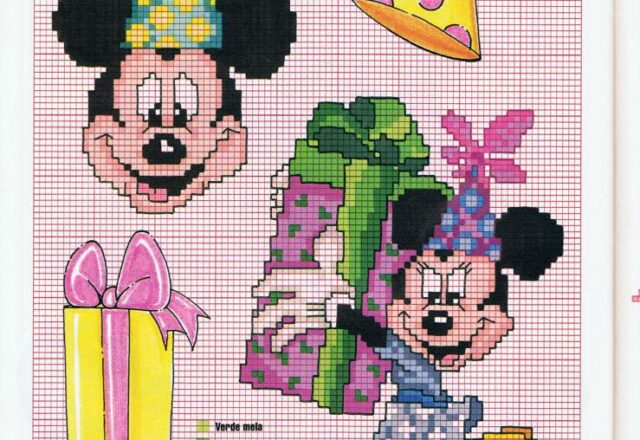 Topolino e Minnie tanti regali ricamare