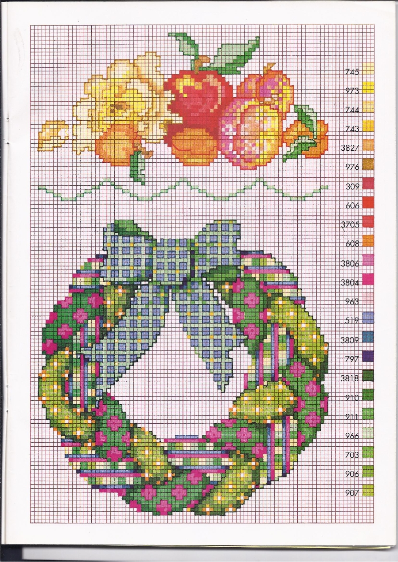 Una ghirlanda colorata schema punto croce gratis