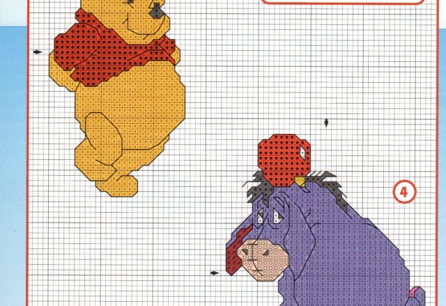 Winnie the Pooh e Hi Oh schemi da ricamare