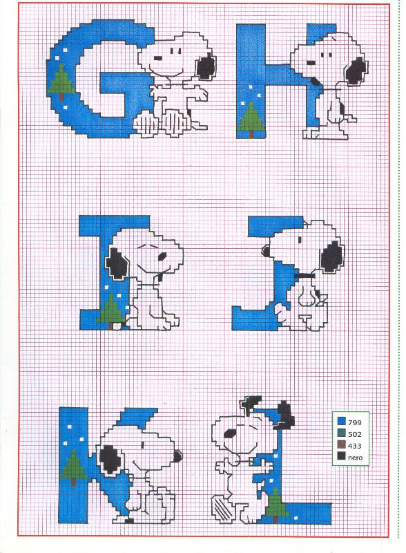 alfabeto punto croce charlie brown peanuts (2)