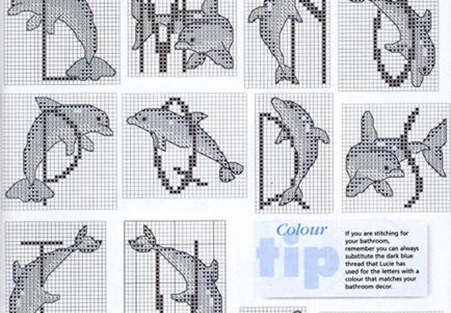 alfabeto punto croce con delfini (2)