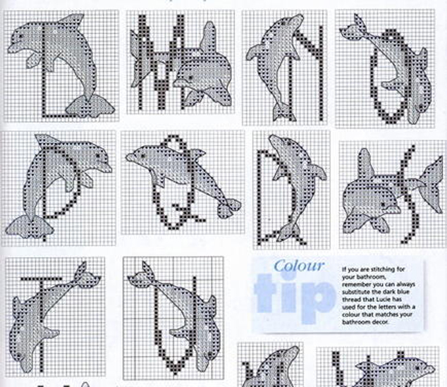 alfabeto punto croce con delfini (2)