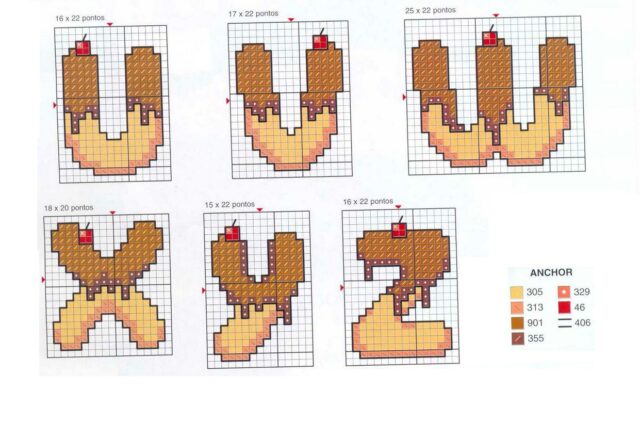 alfabeto punto croce dolce di cioccolato (2)