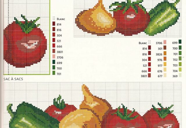 asciugapiatti punto croce frutta e verdura (7)