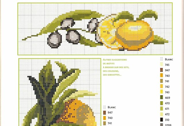 asciugapiatti punto croce limoni e fichi (3)