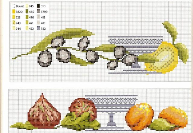 asciugapiatti punto croce limoni e fichi (6)