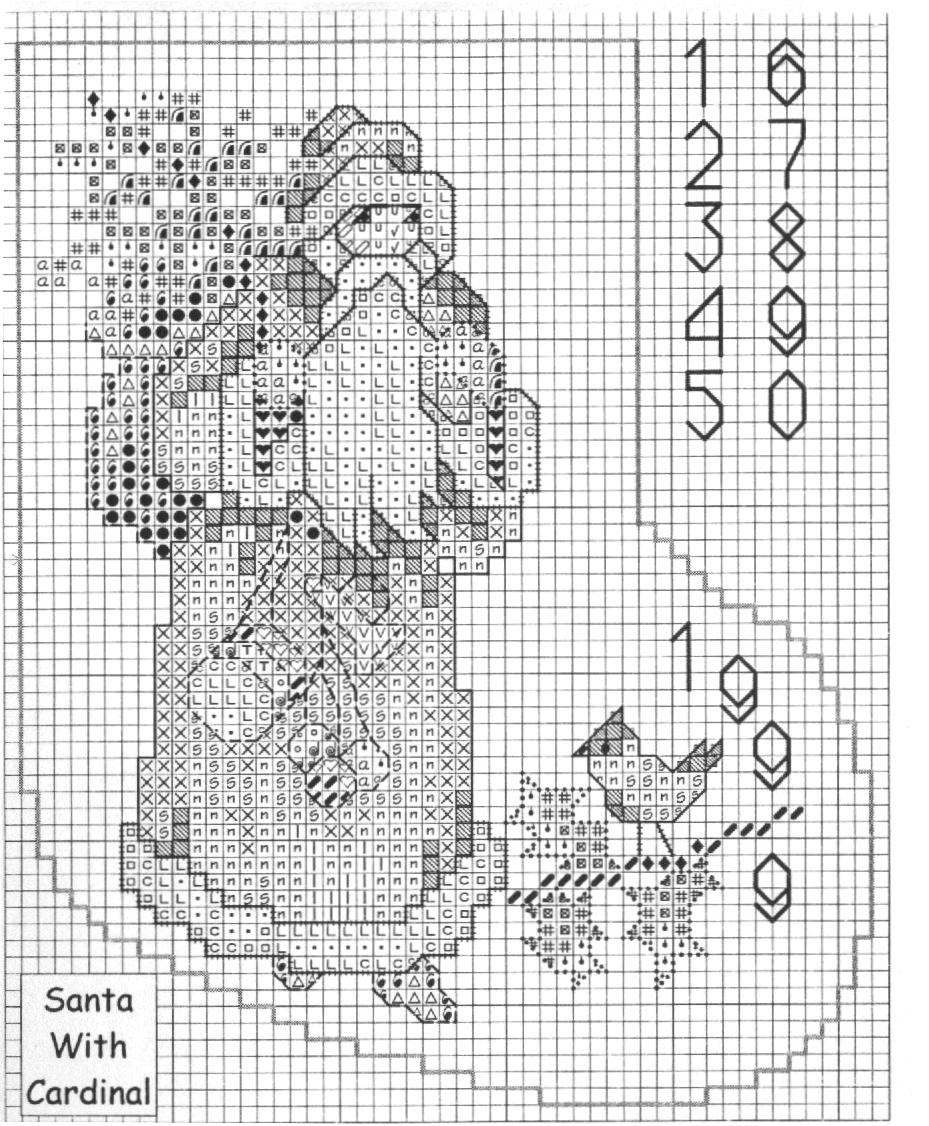 babbo natale punto croce per calza3