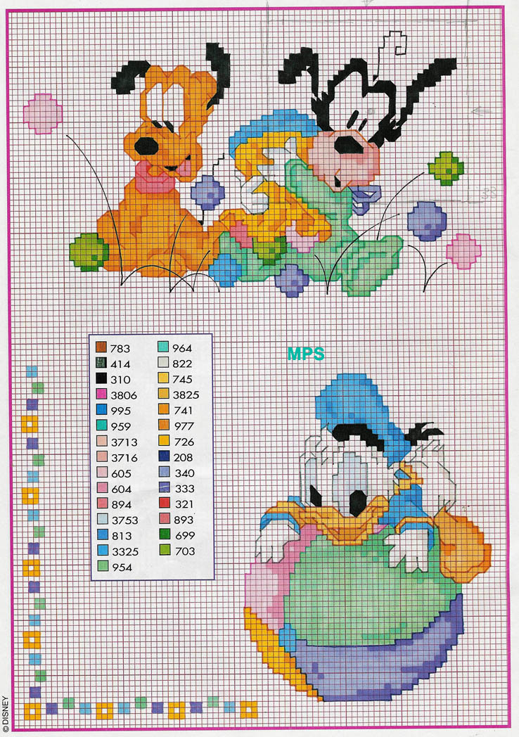 baby paperino pluto pippo schema 78