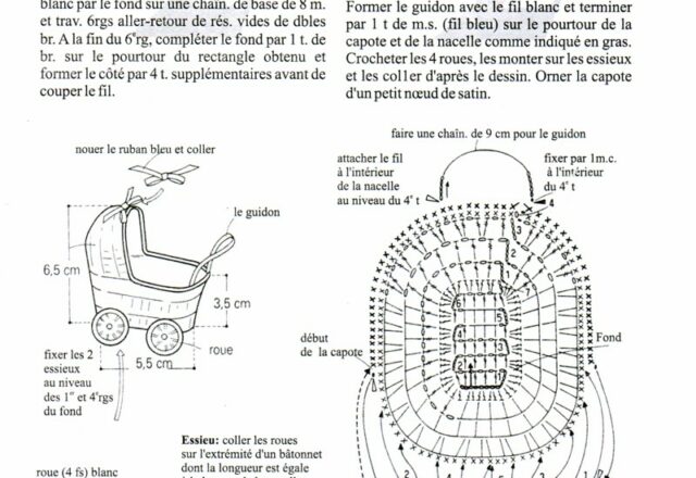 bomboniera uncinetto inamidata culla carrozzina macchinina (3)