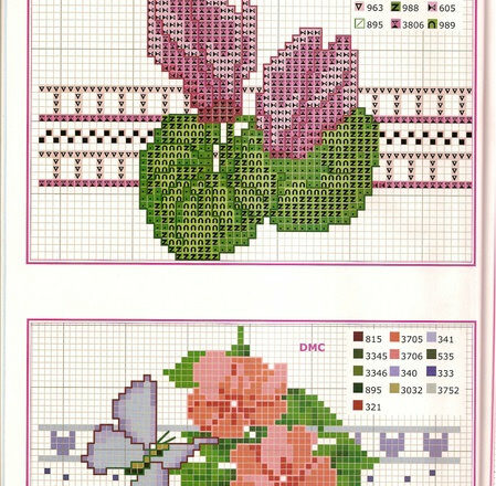 bordure ciclamini fiori farfalle