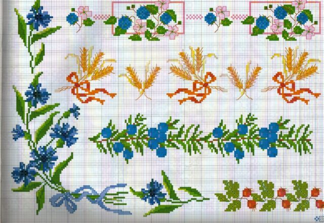 bordure fiori spighe