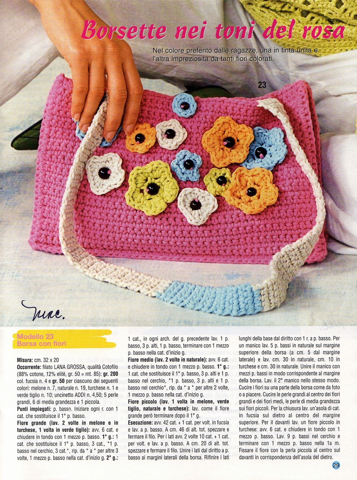 borsa uncinetto con fiori