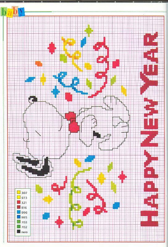 buon anno snoopy punto croce