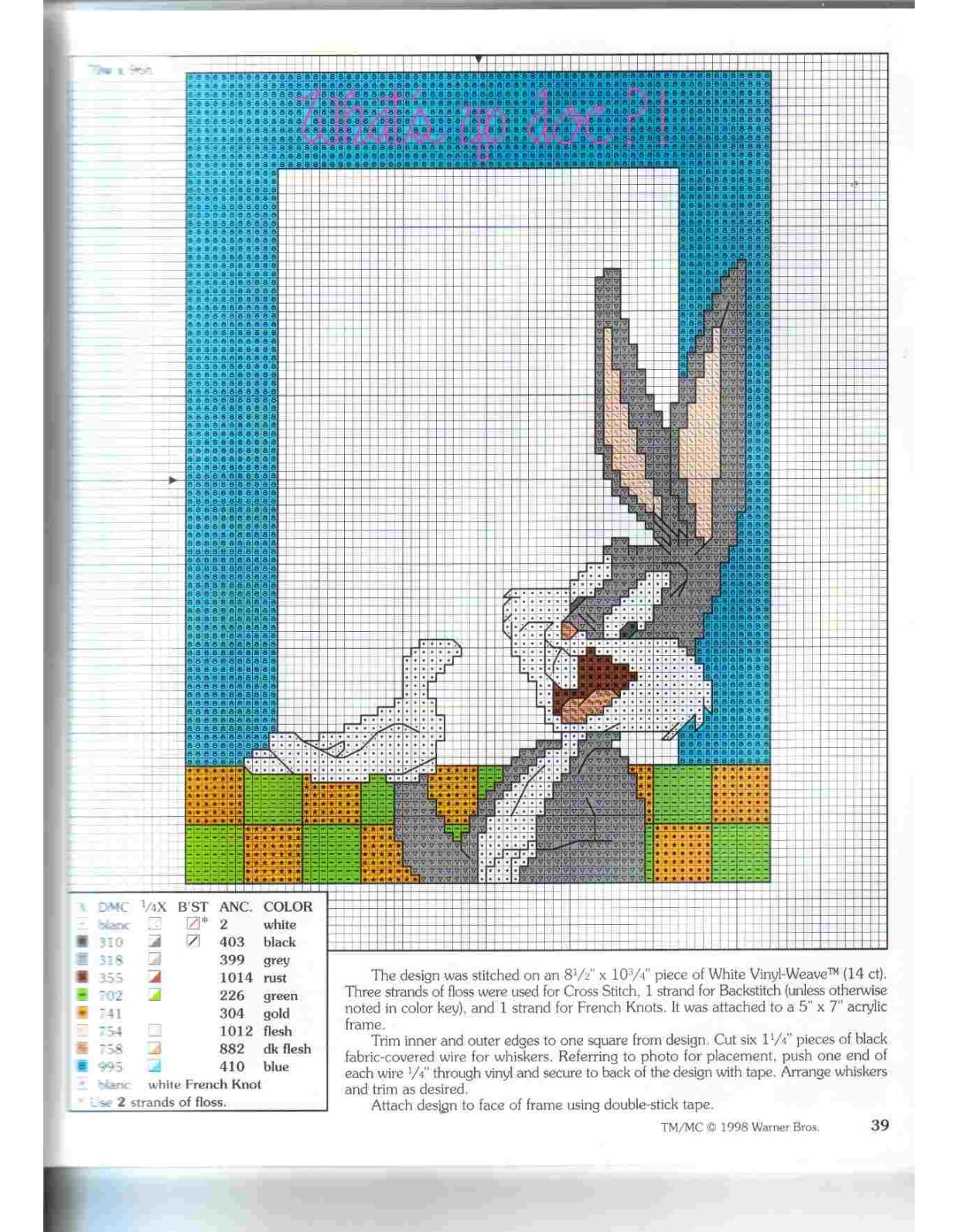 cornice bimbo con Bugs Bunny a punto croce (2)