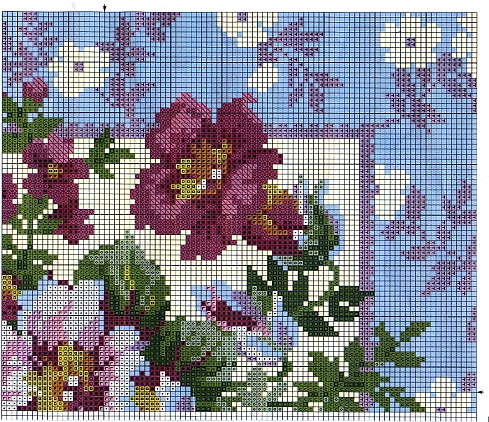 cuscino fiori sfondo azzurro (3)