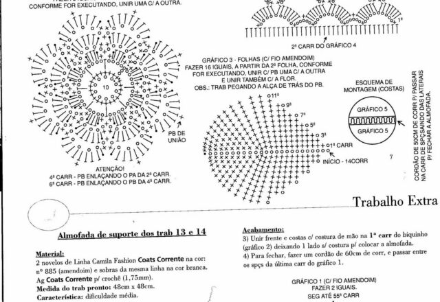 cuscino uncinetto fiori e foglie (3)