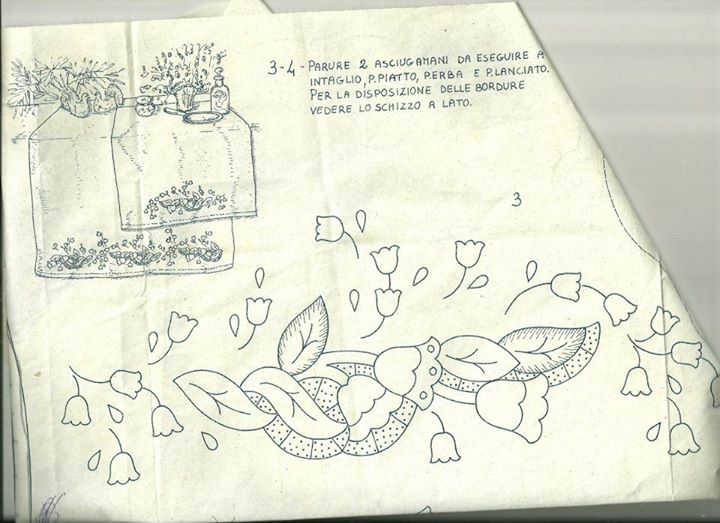 disegno da ricamare asciugamano fiori