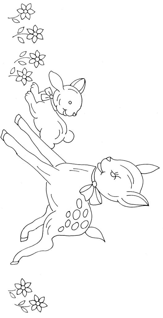 disegno da ricamare bambi