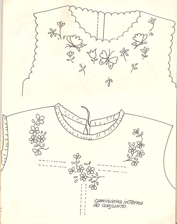 disegno da ricamare camicina della fortuna