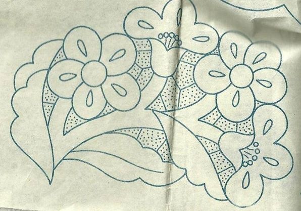 disegno da ricamare fiori intaglio