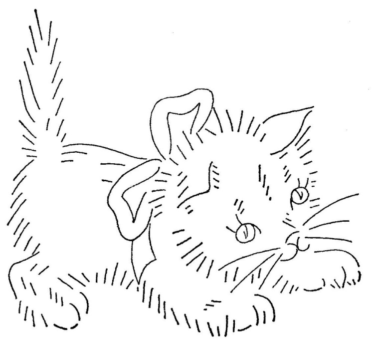 disegno da ricamare gatto grande