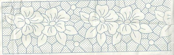 disegno da ricamare intaglio bordo fiori