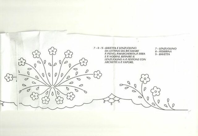 disegno da ricamare lenzuolino fiori (2)