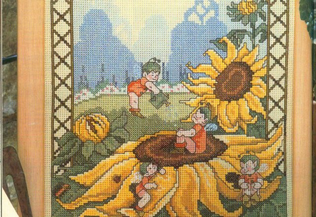 fantasia di girasoli e bimbi schema punto croce (1)