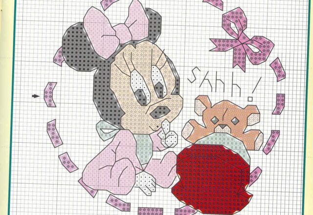 fiocco nascita Disney con Minnie e orsacchiotto (2)