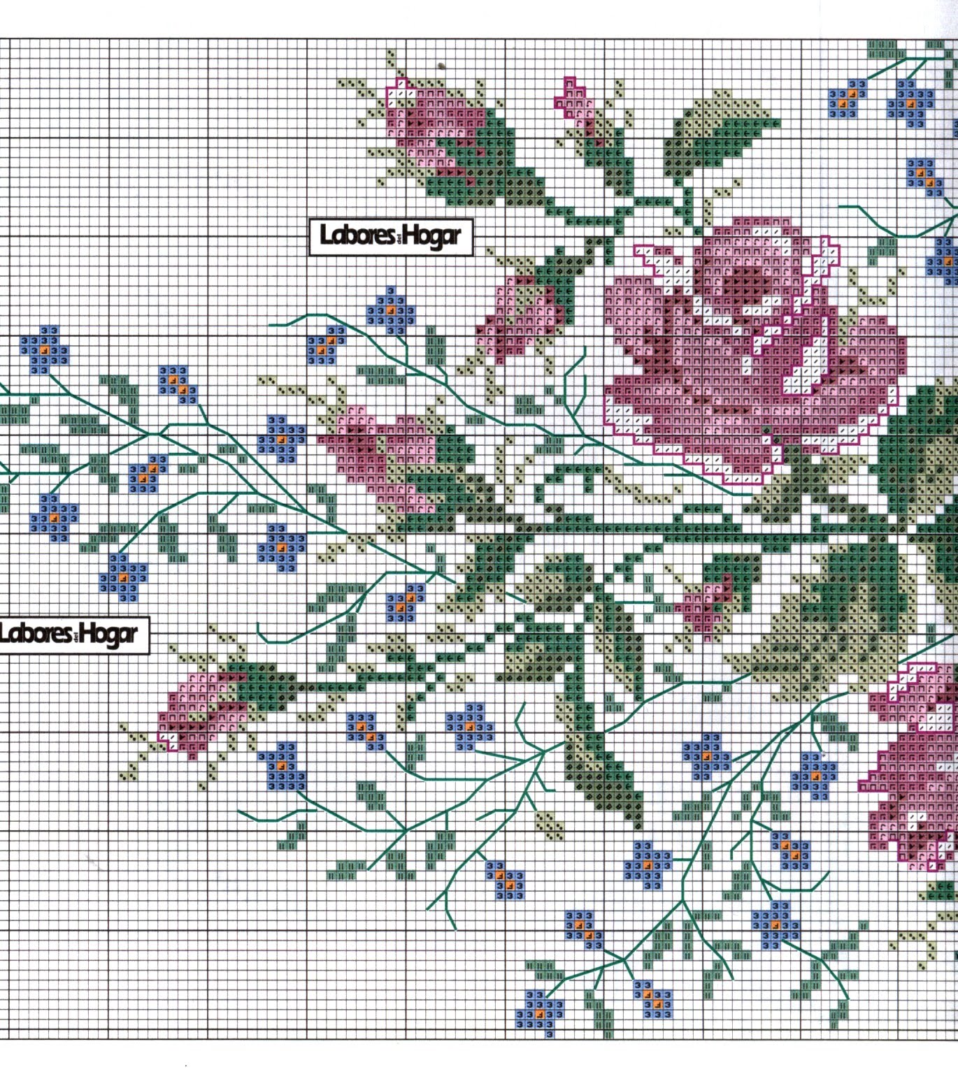 fiori centrali per tovaglia punto croce2