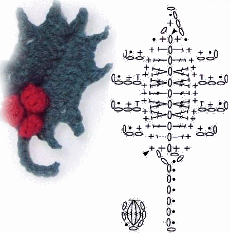 foglia-agrifoglio uncinetto