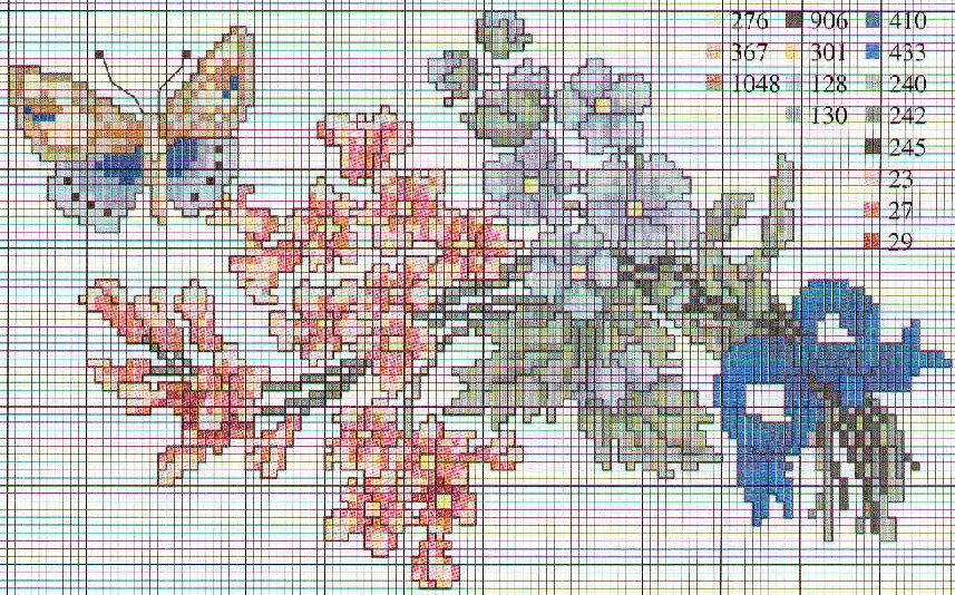 mazzo di fiori colorato con farfalle