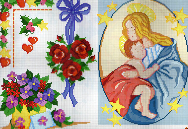 natale madonna fiocco rose