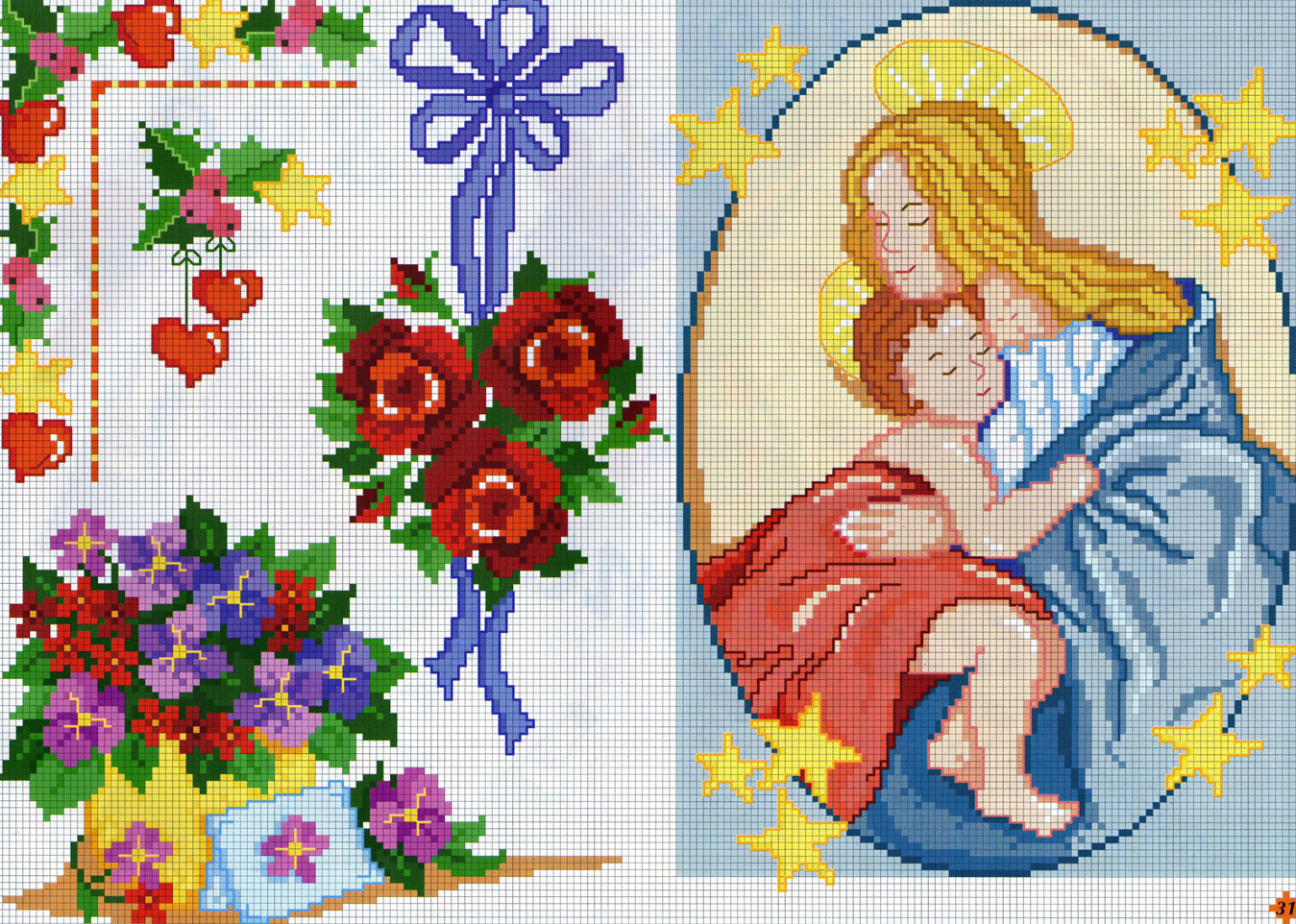 natale madonna fiocco rose