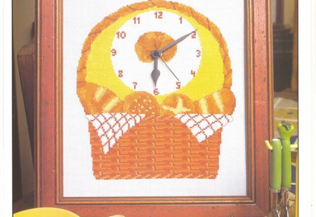 orologio punto croce cesto di pane (1)