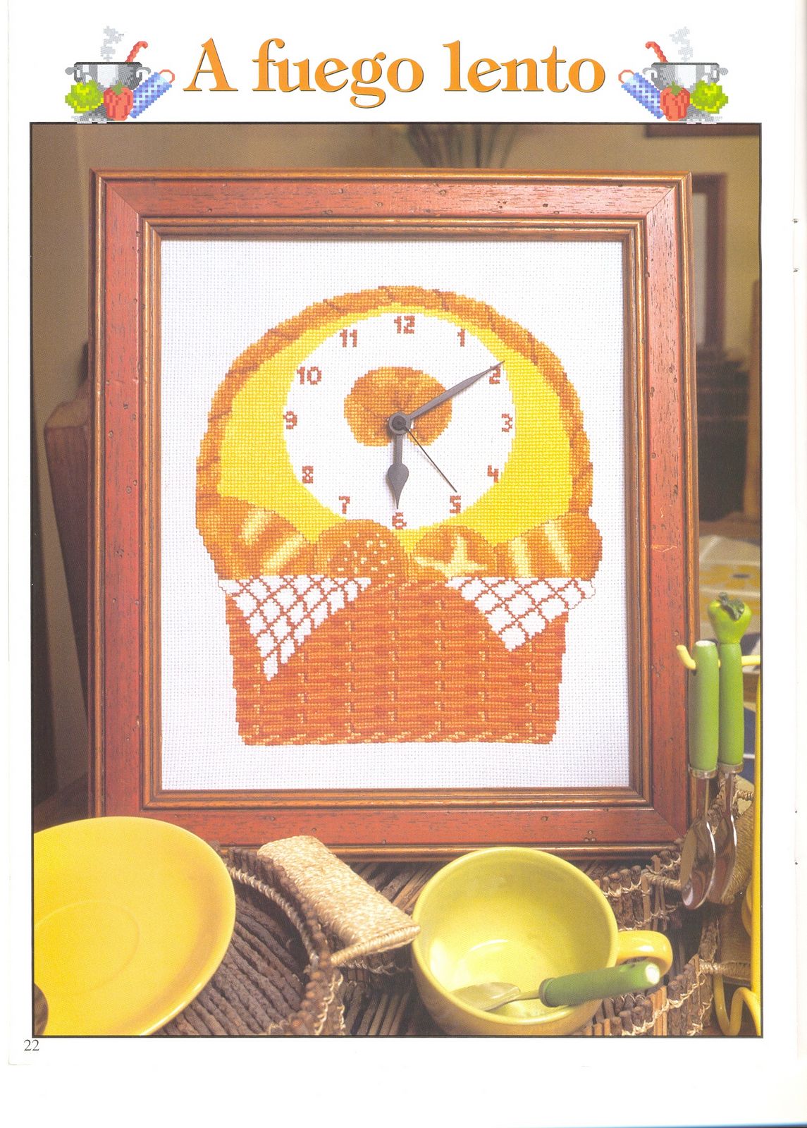 orologio punto croce cesto di pane (1)