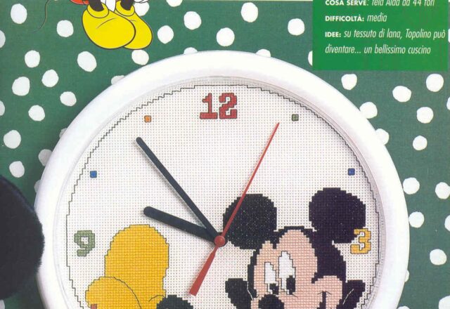 orologio schema punto croce con Topolino (1)