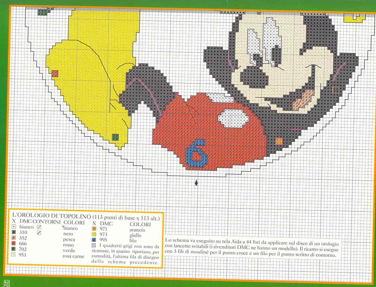 orologio schema punto croce con Topolino (3)