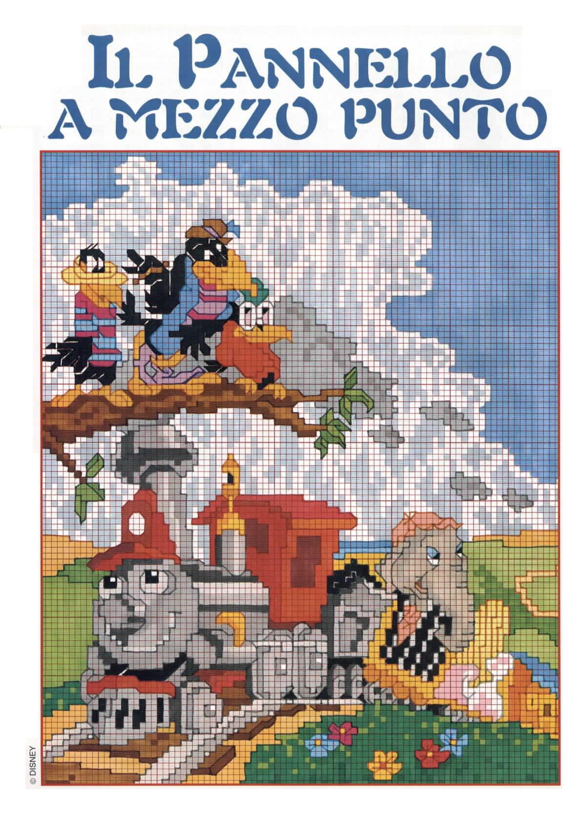 pannello a mezzo punto con Dumbo l’ elefante (1)