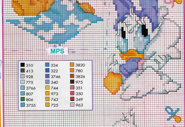 punto croce disney baby paperino pluto paperina 4637