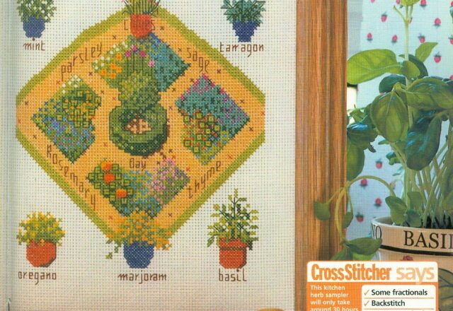 sampler a punto croce le erbe del giardino (1)