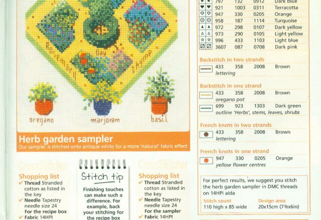 sampler a punto croce le erbe del giardino (3)