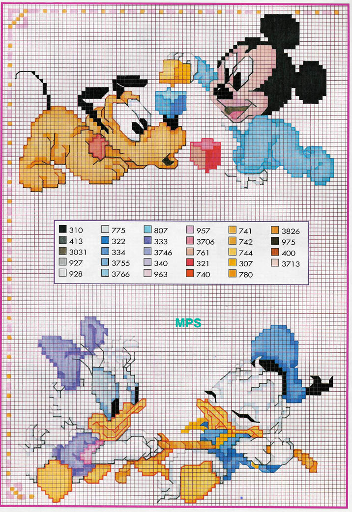 schema baby pluto topolino paperino paperina