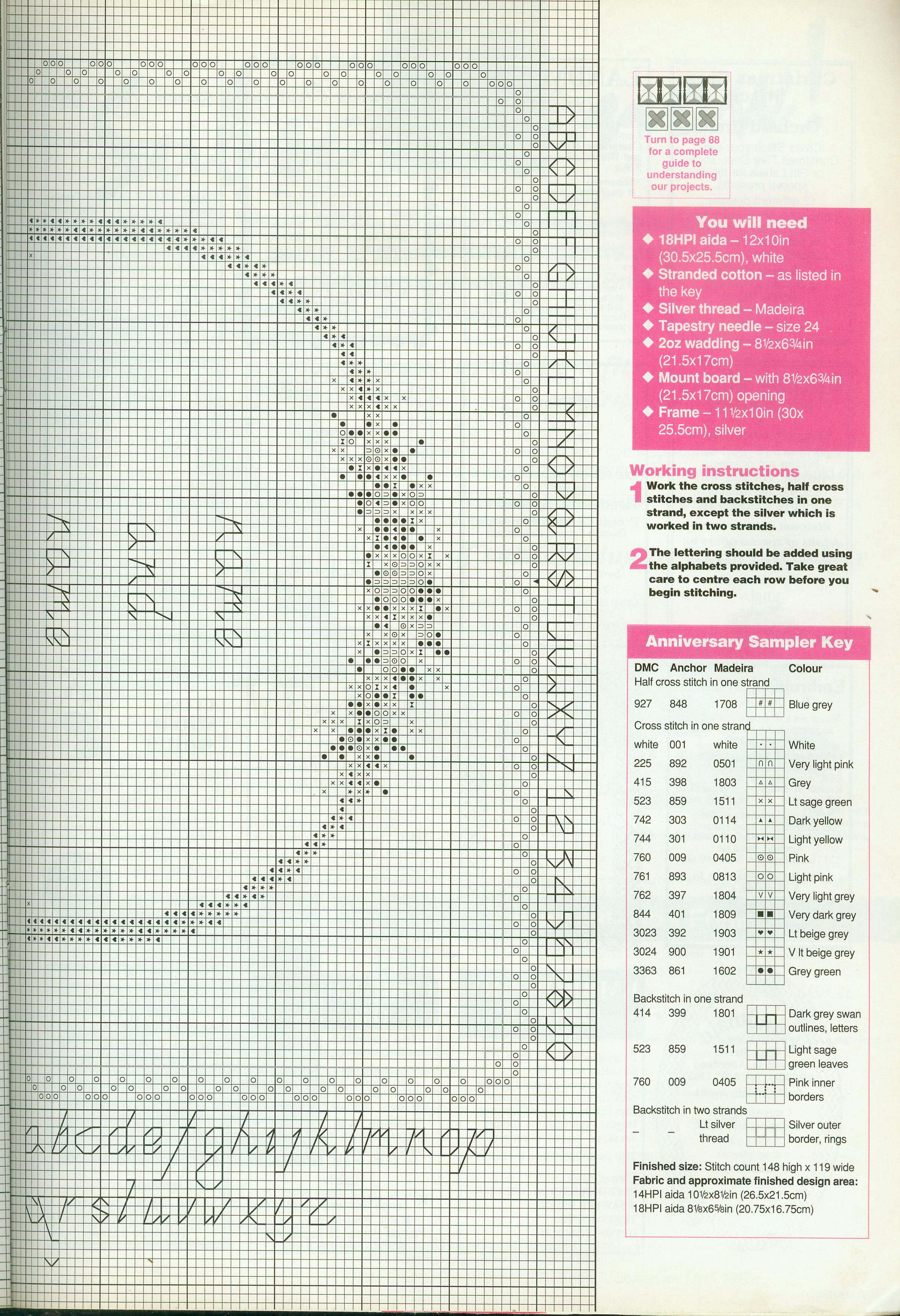 schema con i nomi innamorati sposi punto croce