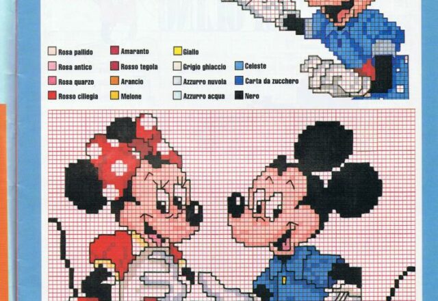 schema punto a croce topolino e minnie